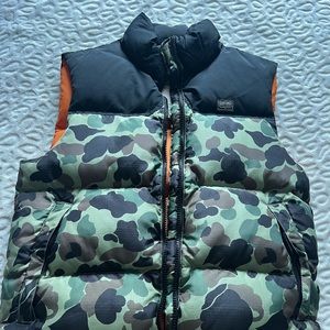Ralph Lauren, puffer vest, camo with orange inside